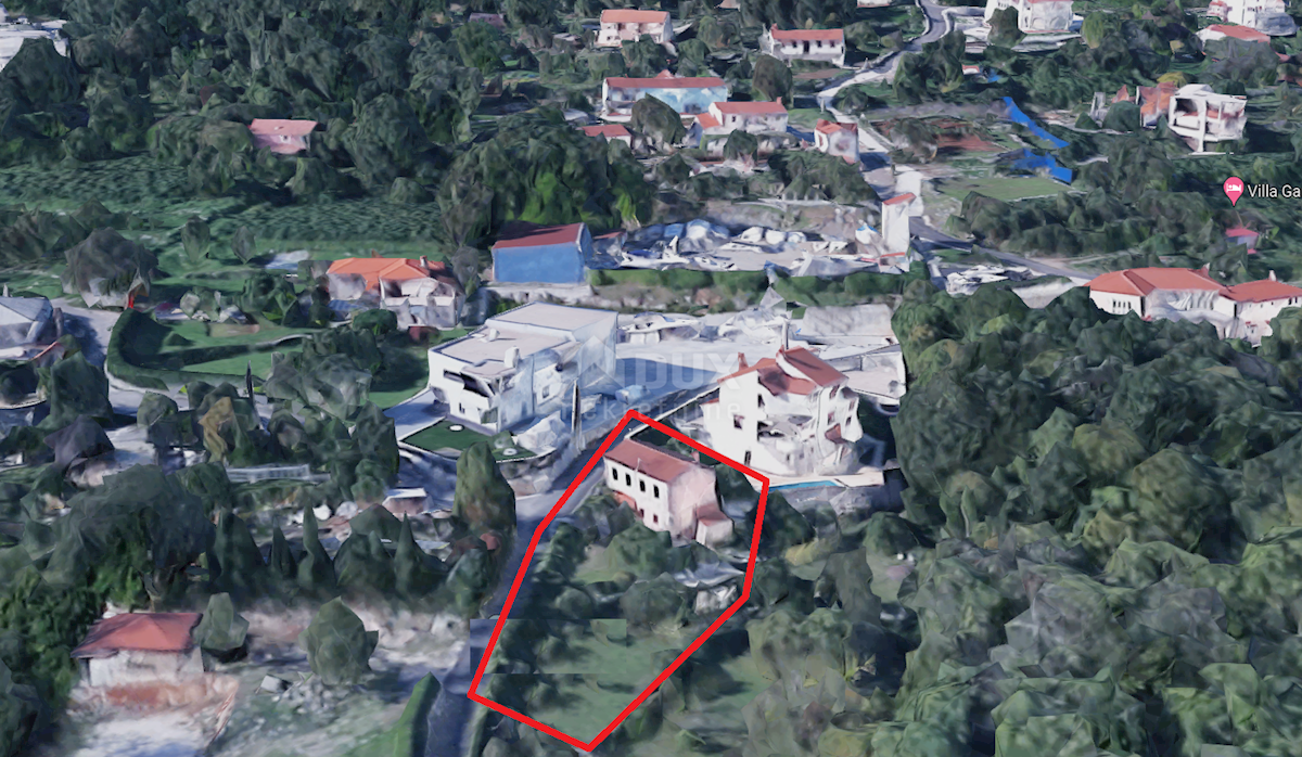 OPATIJA, IČIĆI, POLJANE - terreno edificabile 1333m2 + vecchia casa 85m2 con vista mare per casa familiare/ villa/ appartamenti/ casa in affitto - vacanza con piscina