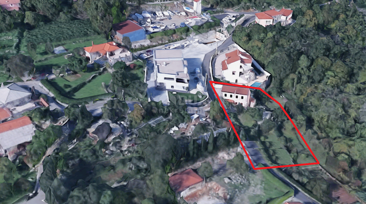 OPATIJA, IČIĆI, POLJANE - terreno edificabile 1333m2 + vecchia casa 85m2 con vista mare per casa familiare/ villa/ appartamenti/ casa in affitto - vacanza con piscina