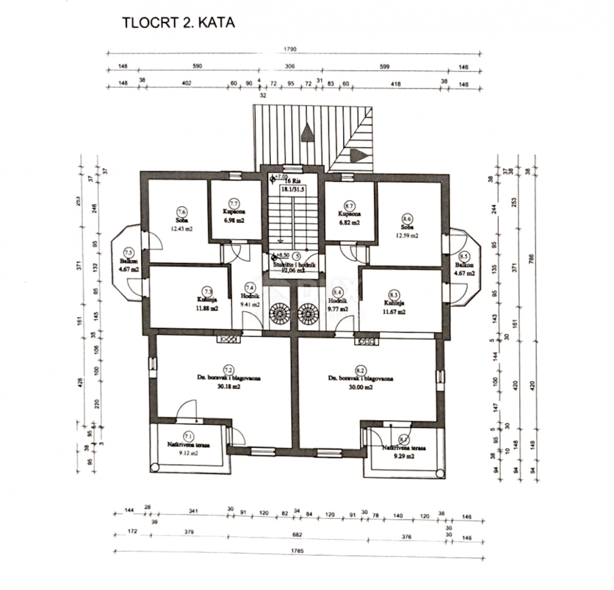 VIŠKOVO, MARČELJI - esclusivo appartamento su due piani 144m2 con uso della piscina - vista mare