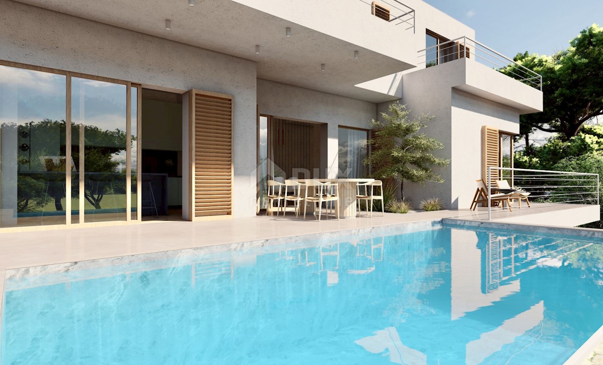 ISOLA DI PAG, JAKIŠNICA -Villa moderna con piscina in costruzione