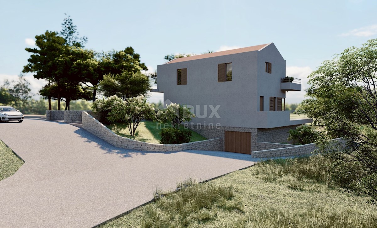 ISOLA DI PAG, JAKIŠNICA -Villa moderna con piscina in costruzione