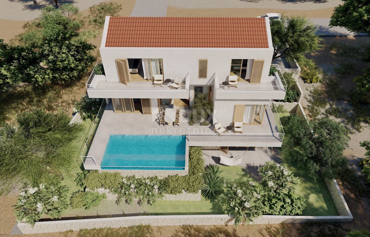 ISOLA DI PAG, JAKIŠNICA -Villa moderna con piscina in costruzione