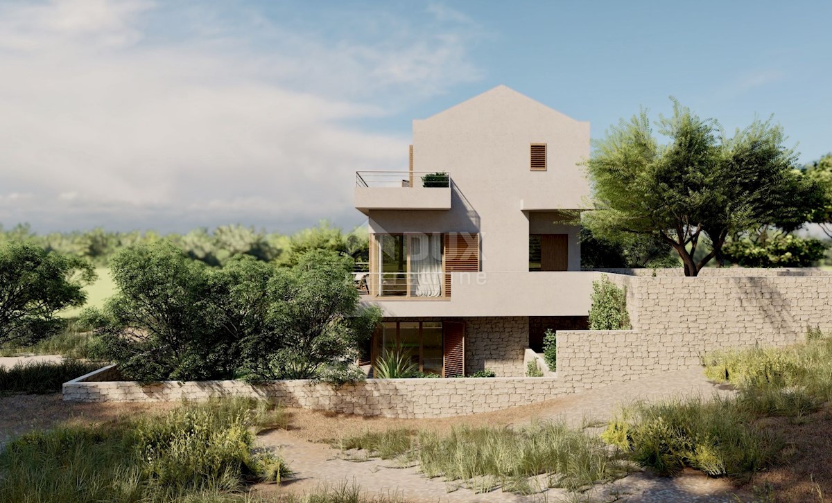 ISOLA DI PAG, JAKIŠNICA -Villa moderna con piscina in costruzione