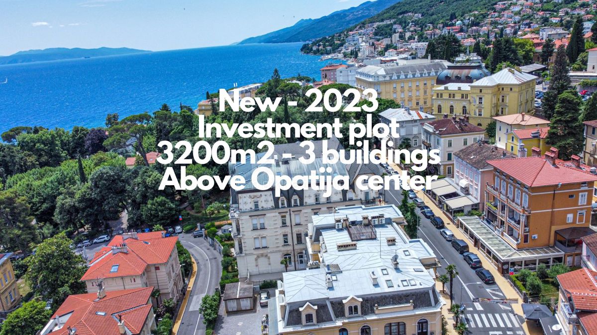 OPATIJA, CENTRO - NUOVO - terreno di investimento più grande per la costruzione di 3 edifici, centro di Opatija, vista