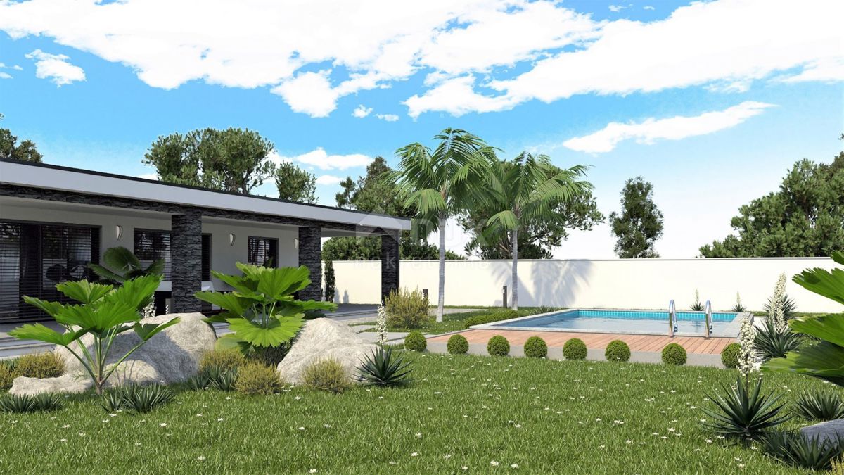 ISTRIA, LABIN - Moderna casa a un piano in costruzione