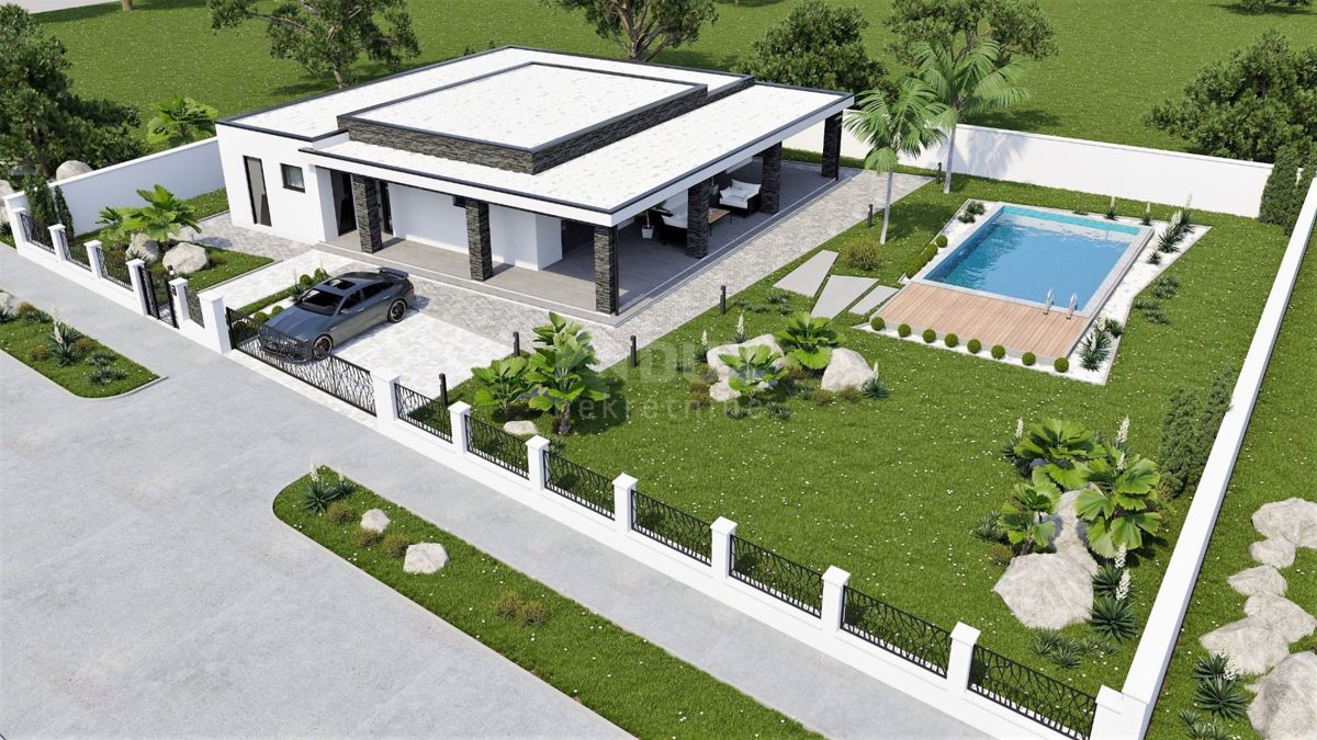 ISTRIA, LABIN - Moderna casa a un piano in costruzione