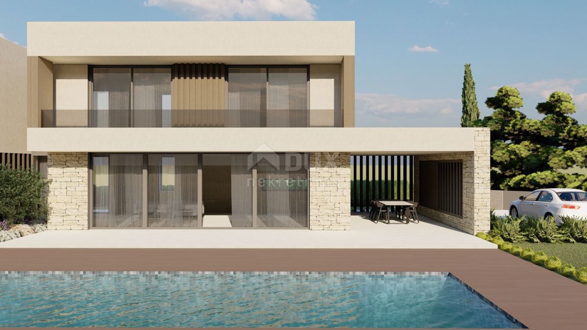 ISTRIA, KAŠTELIR Progetto di una villa moderna con benessere a 10 km dal mare