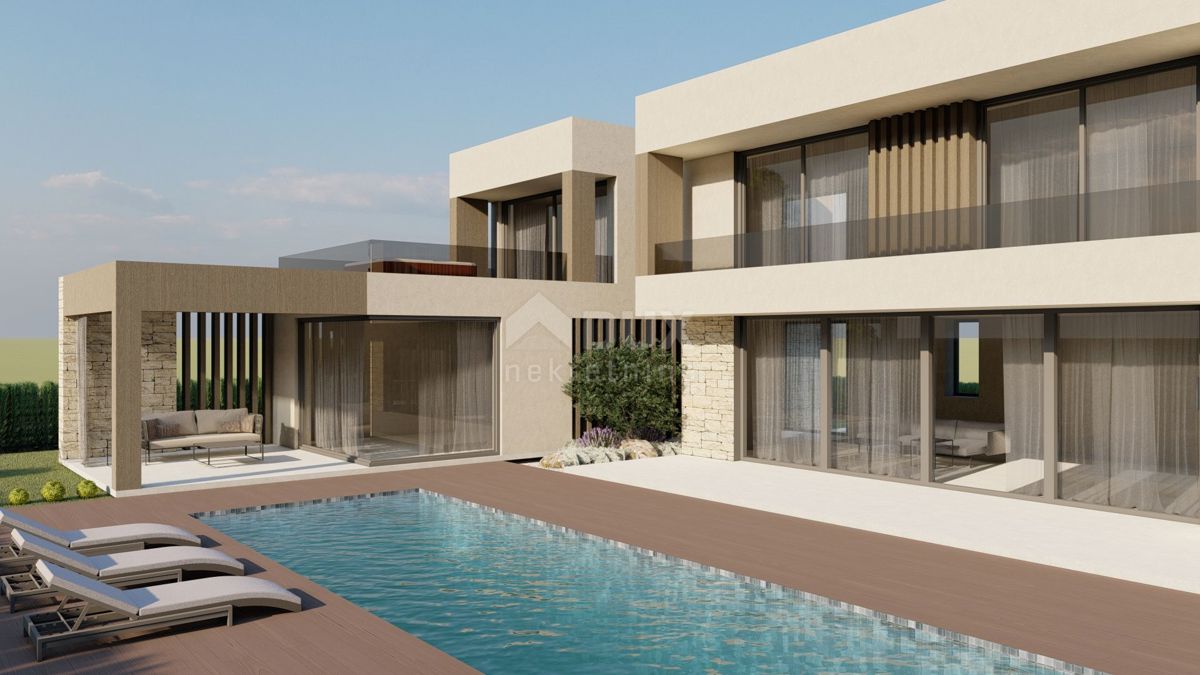 ISTRIA, KAŠTELIR Progetto di una villa moderna con benessere a 10 km dal mare