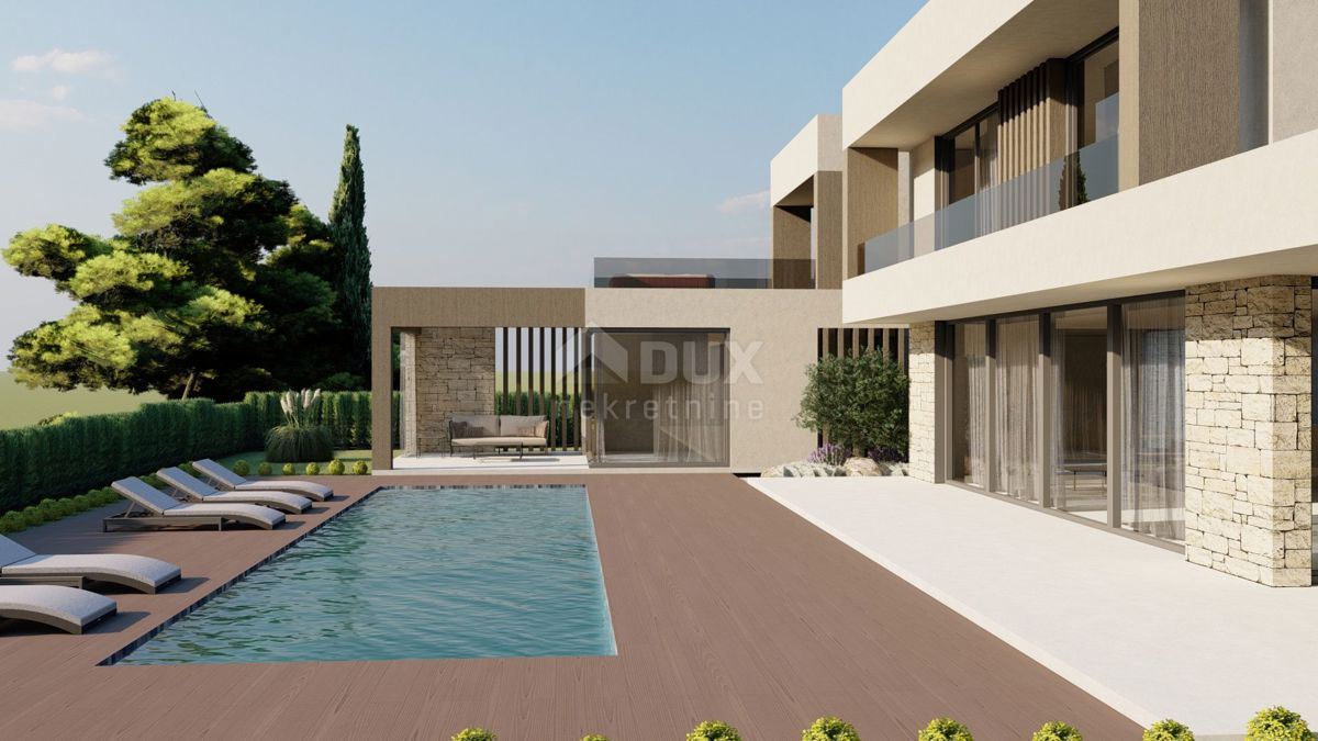 ISTRIA, KAŠTELIR Progetto di una villa moderna con benessere a 10 km dal mare