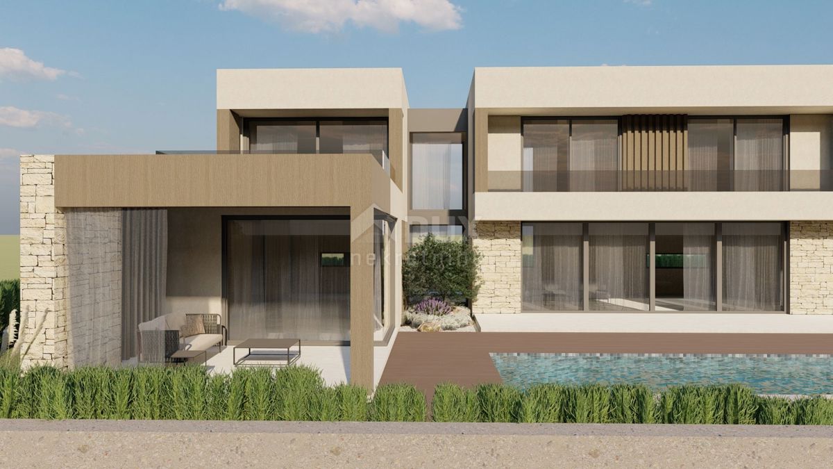 ISTRIA, KAŠTELIR Progetto di una villa moderna con benessere a 10 km dal mare