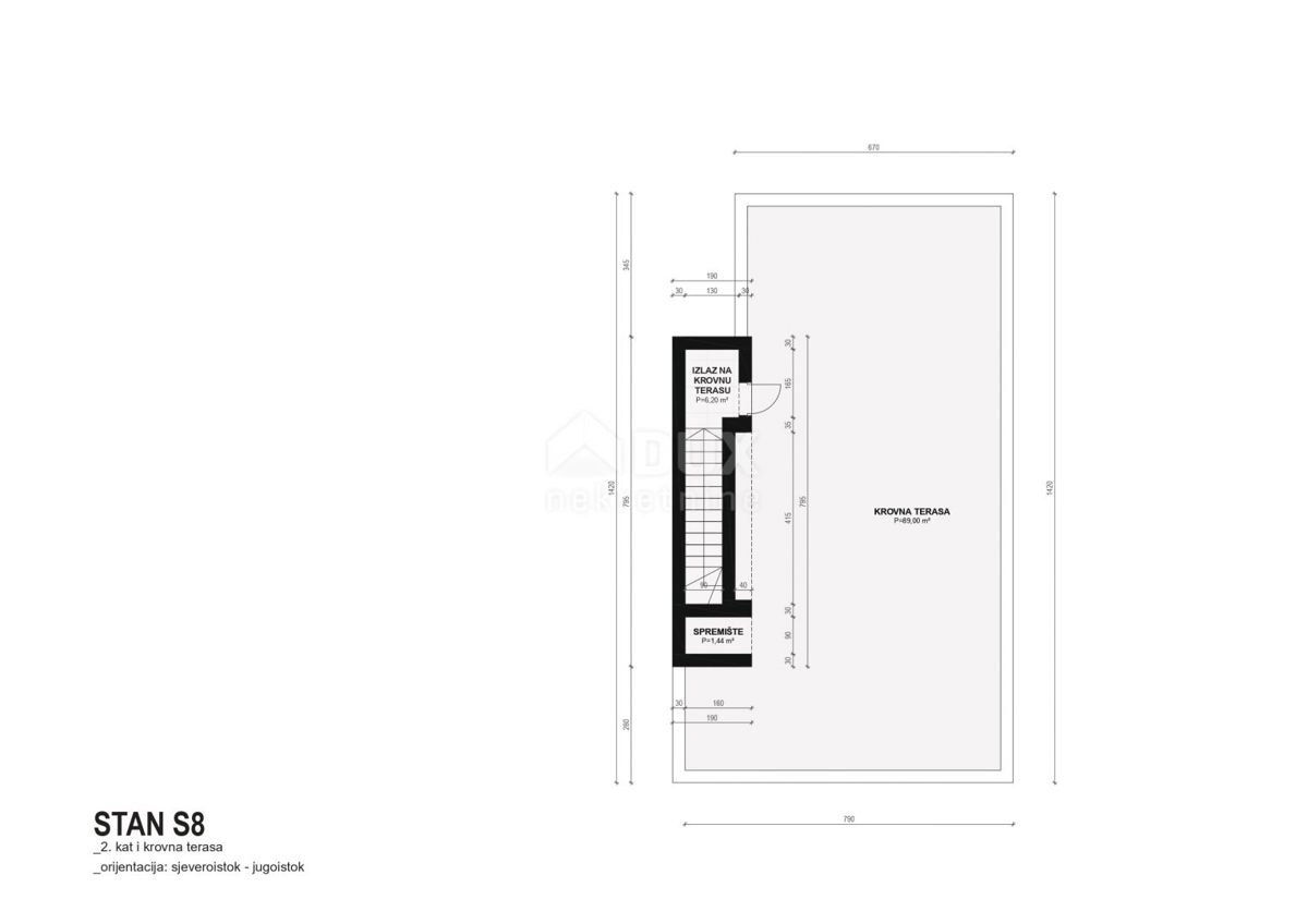 ZADAR, DIKLOVAC - Moderno attico in costruzione S8