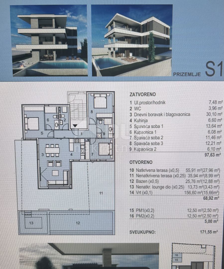 PAG, NOVALJA - Lussuoso appartamento con piscina, S1, Z2