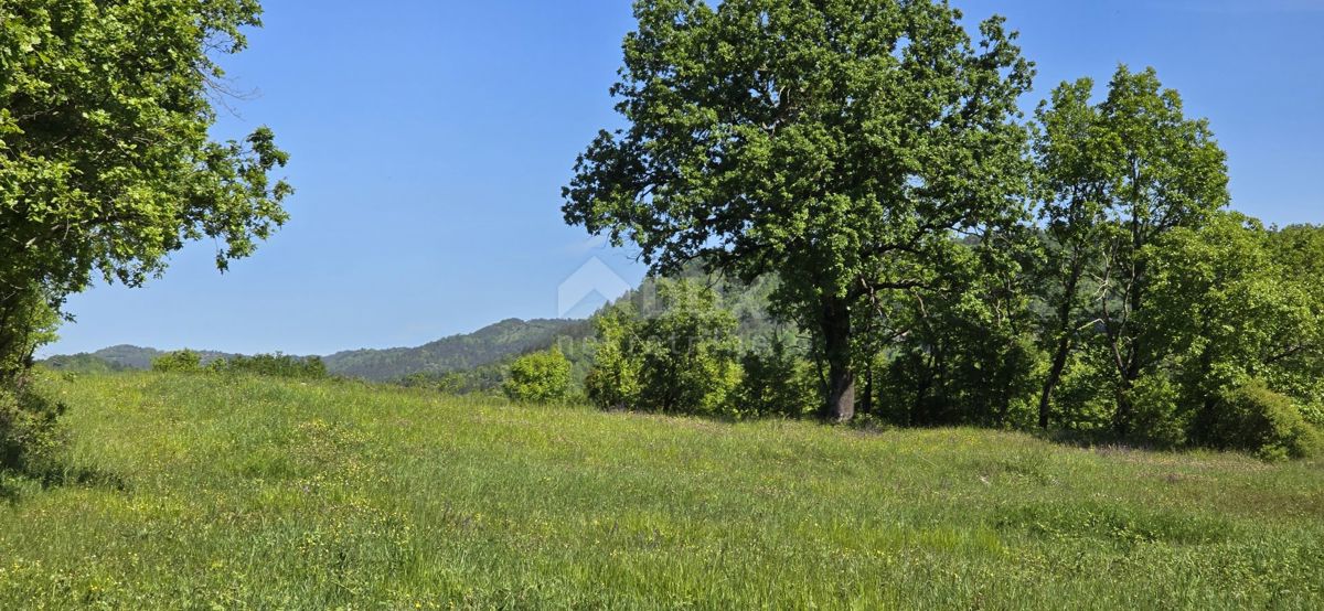 ISTRIA, PIĆAN - Terreno con permesso di costruzione e vista aperta sul Monte Maggiore