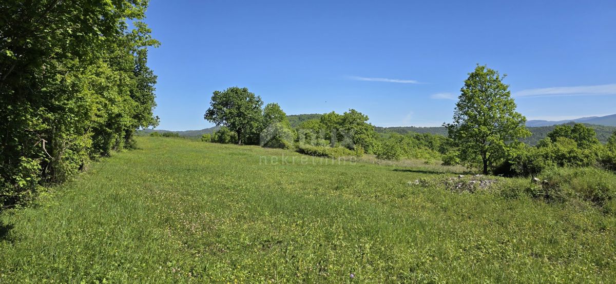 ISTRIA, PIĆAN - Terreno con permesso di costruzione e vista aperta sul Monte Maggiore