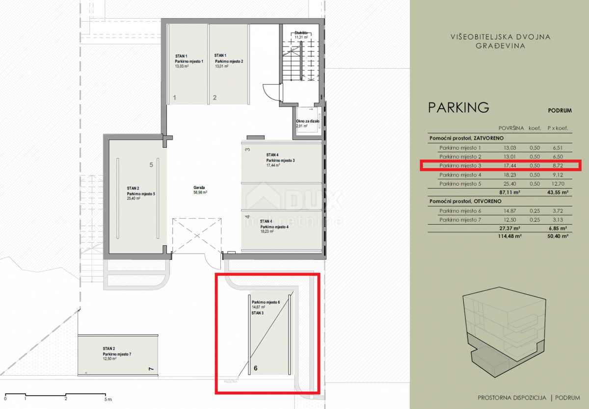 COSTABELLA, BIVIO, KANTRIDA - esclusivo appartamento 43,44 mq, 1° piano, 100 m dal mare, bella vista + giardino 118 mq - APPARTAMENTO 3