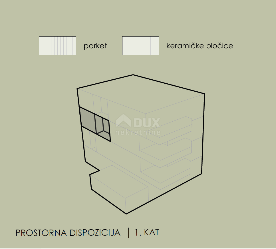 COSTABELLA, BIVIO, KANTRIDA - esclusivo appartamento 43,44 mq, 1° piano, 100 m dal mare, bella vista + giardino 118 mq - APPARTAMENTO 3