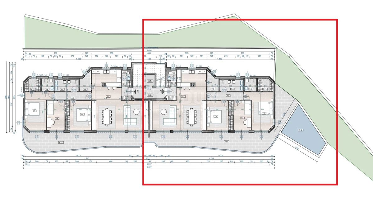 OPATIJA, CENTRO - appartamento 1° piano 190m2 con vista panoramica sul mare e piscina A4