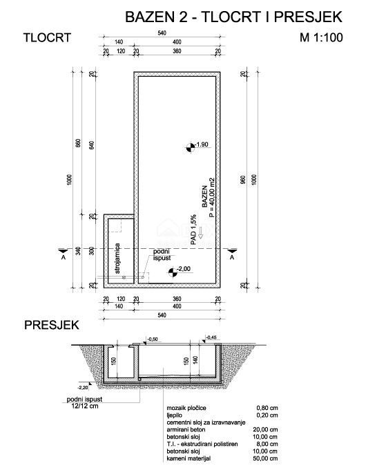 ISOLA DI KRK, BRZAC - Moderna casa bifamiliare con piscina 40 m2