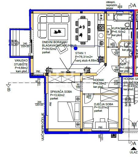 Appartamento Privlaka, 80,99m2