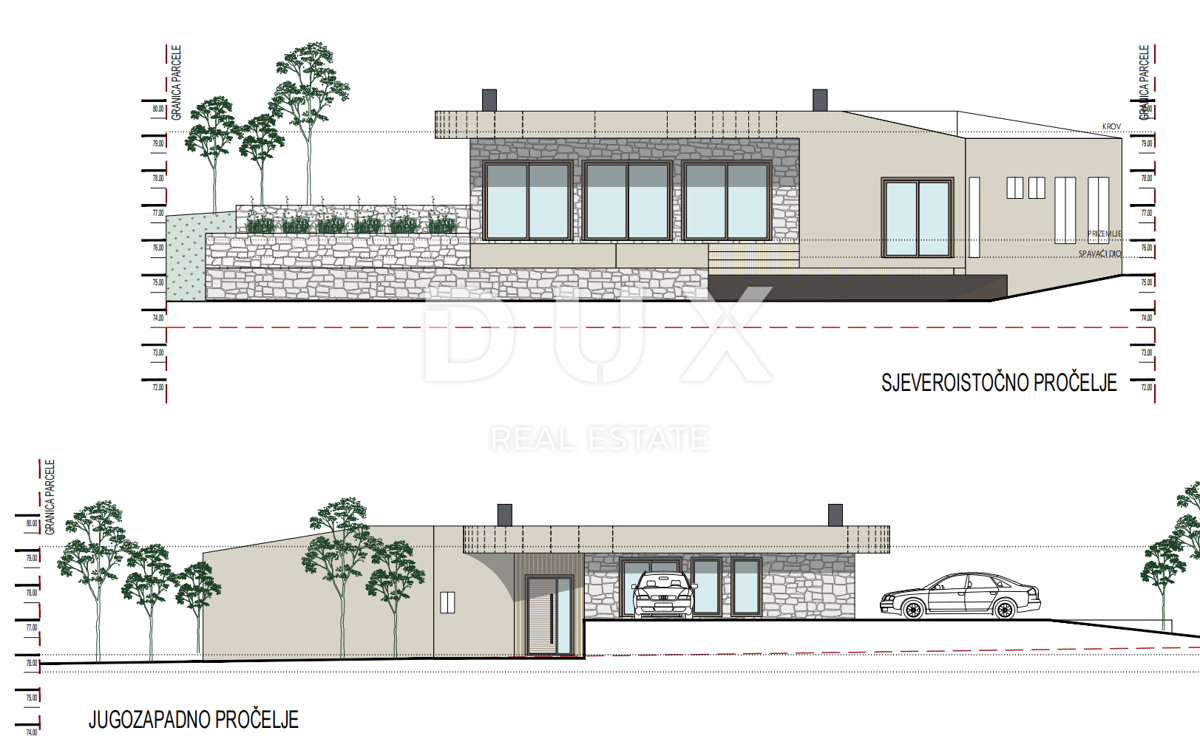 ISTRIA, KRŠAN - Attraente terreno edificabile con design concettuale e vista sul Monte Maggiore 