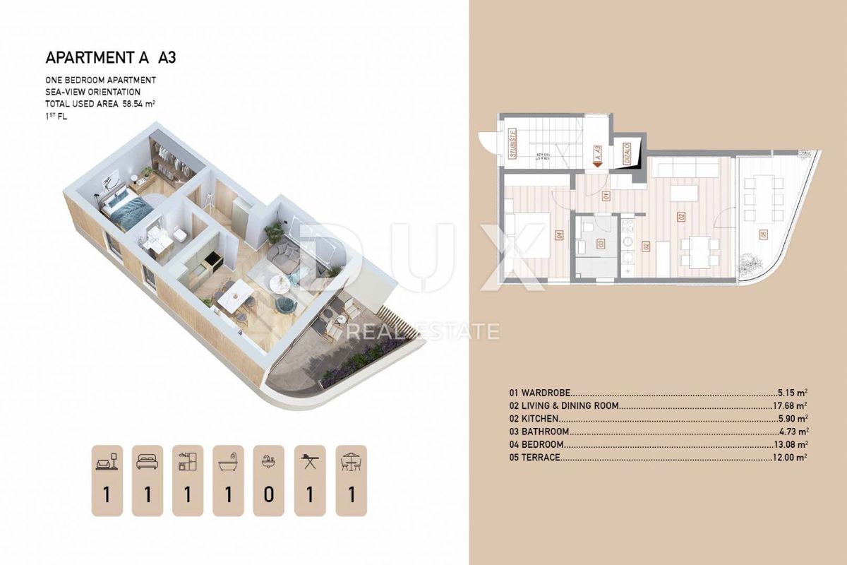 ABBAZIA, CENTRO - Nuova costruzione di design superiore con vista mare!