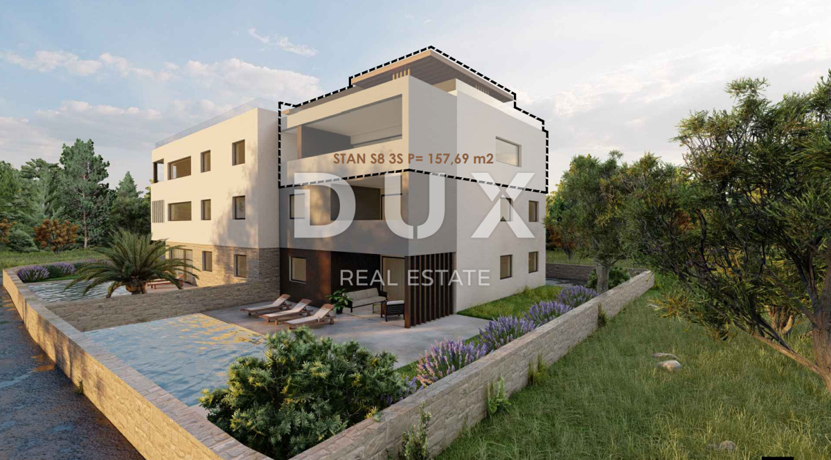 ZADAR, PRIVLAKA - Attico di lusso a 50 metri dal mare con splendida vista mare! S8