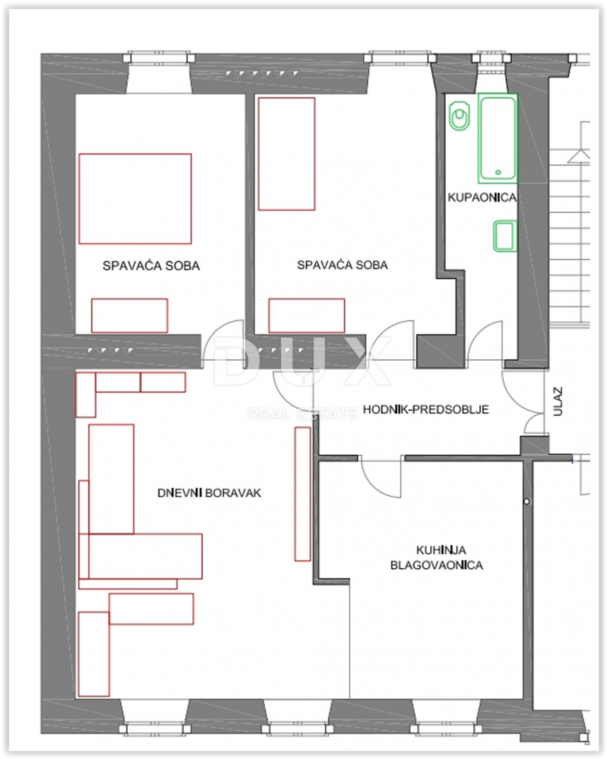 ISTRIA, POLA Appartamento in un edificio austro-ungarico, 78 m2