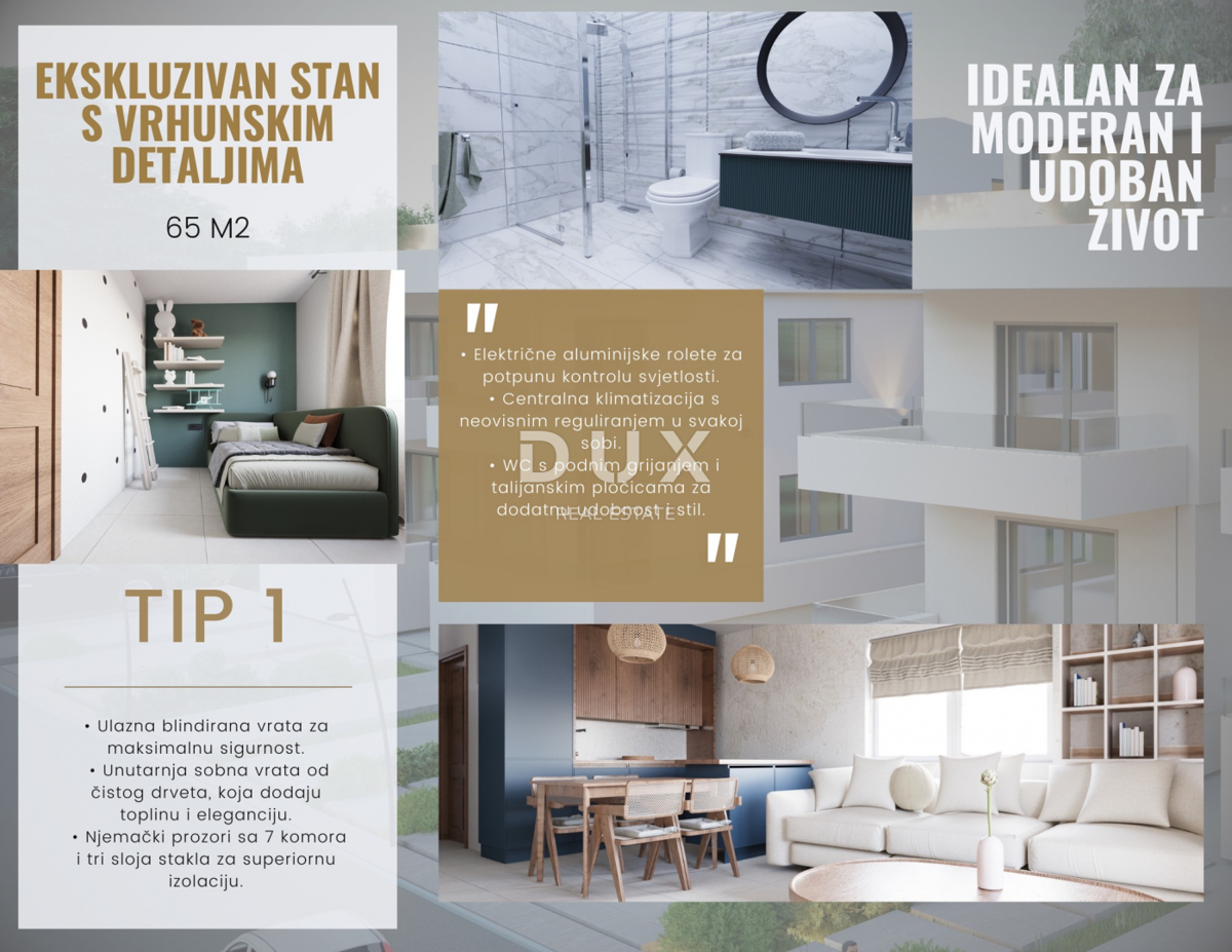 ISOLA DI PAG, PAG - esclusivo appartamento 2 camere da letto + soggiorno in un NUOVO EDIFICIO + terrazza! OCCASIONE!