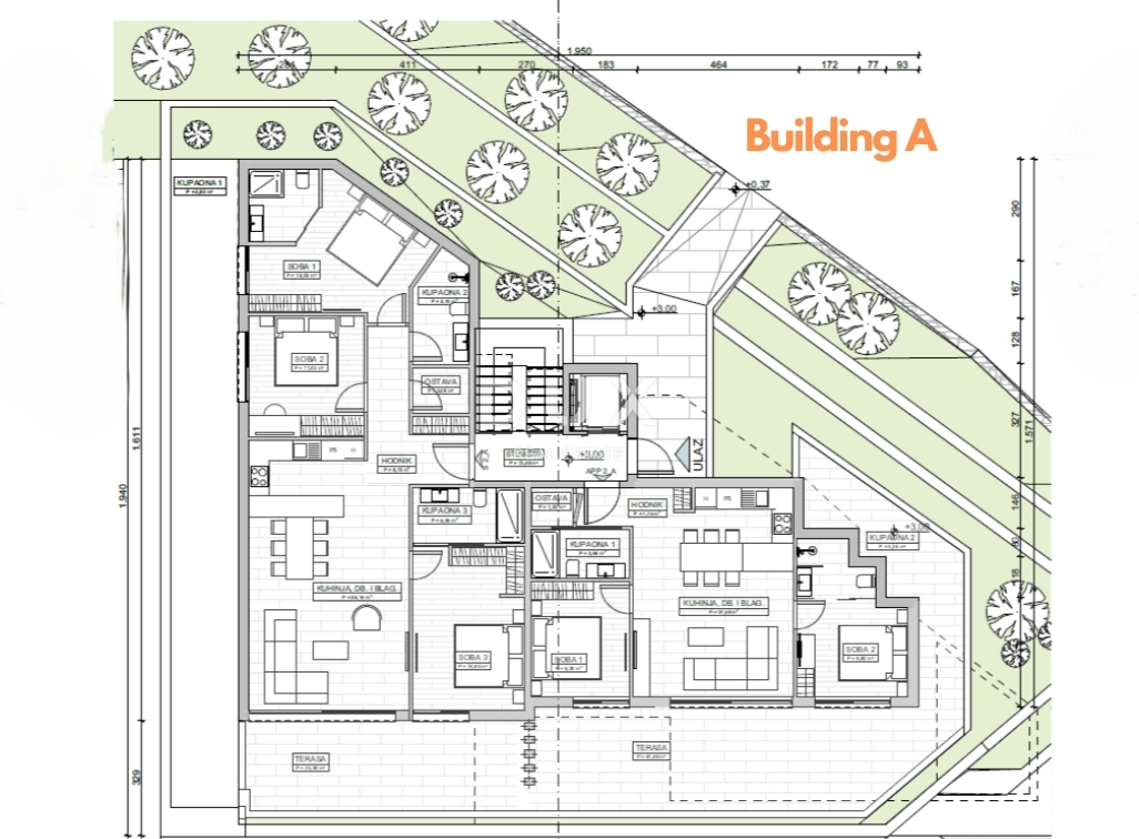 ABBAZIA, CENTRO - nuovo - 3 lotti edificabili per la costruzione di 18 appartamenti di lusso, posizione elevata sopra il centro