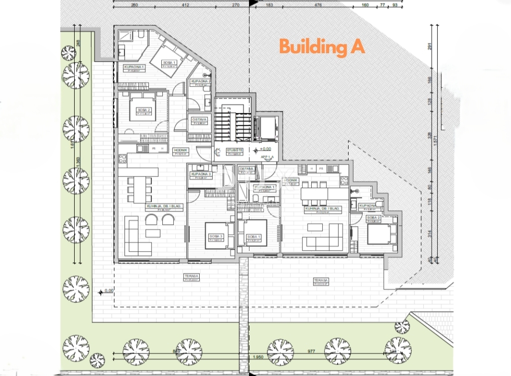 ABBAZIA, CENTRO - nuovo - 3 lotti edificabili per la costruzione di 18 appartamenti di lusso, posizione elevata sopra il centro