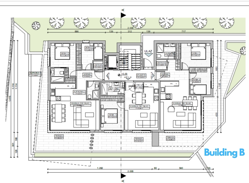 ABBAZIA, CENTRO - nuovo - 3 lotti edificabili per la costruzione di 18 appartamenti di lusso, posizione elevata sopra il centro