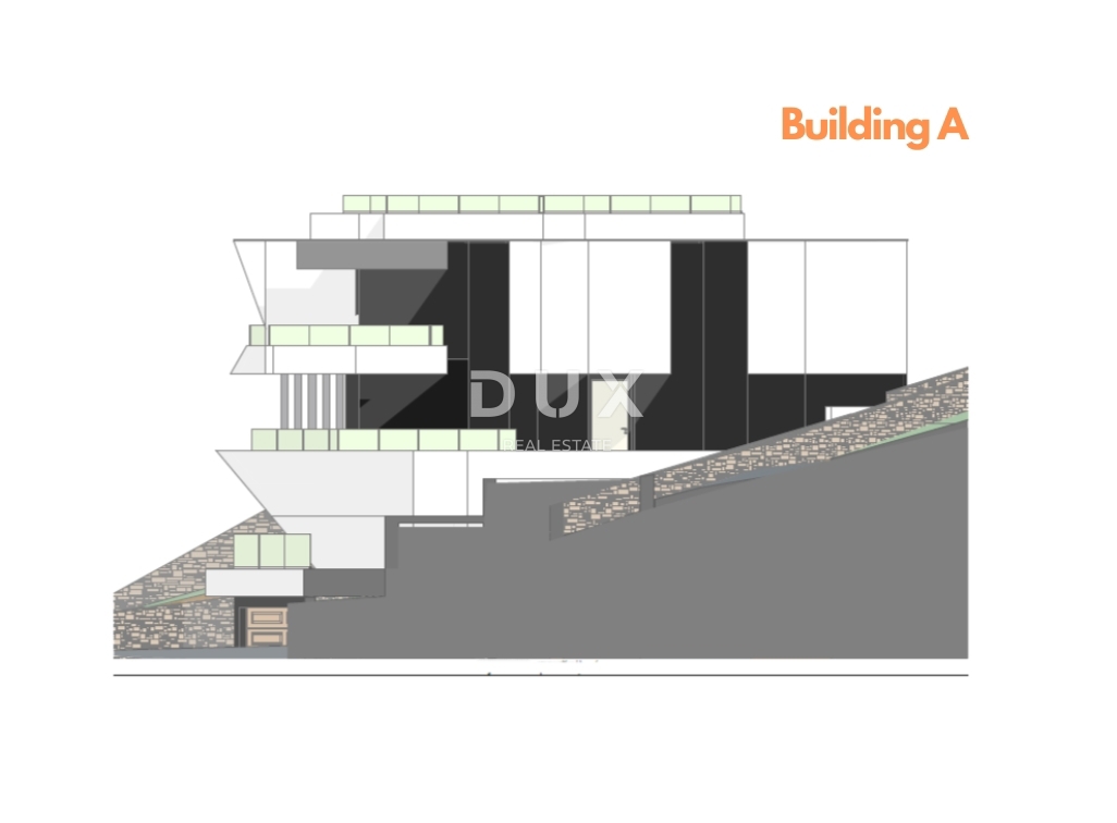 ABBAZIA, CENTRO - nuovo - 3 lotti edificabili per la costruzione di 18 appartamenti di lusso, posizione elevata sopra il centro