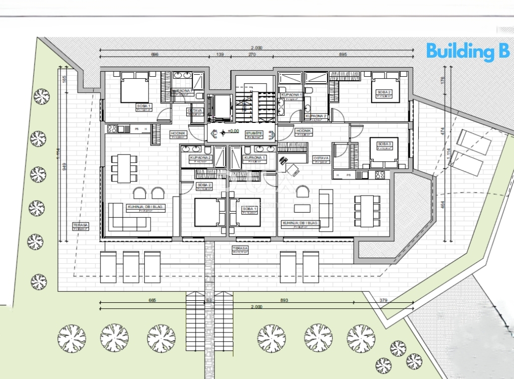 ABBAZIA, CENTRO - nuovo - 3 lotti edificabili per la costruzione di 18 appartamenti di lusso, posizione elevata sopra il centro