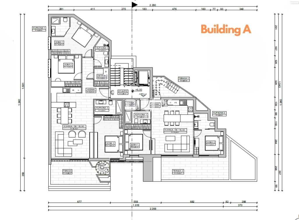 ABBAZIA, CENTRO - nuovo - 3 lotti edificabili per la costruzione di 18 appartamenti di lusso, posizione elevata sopra il centro