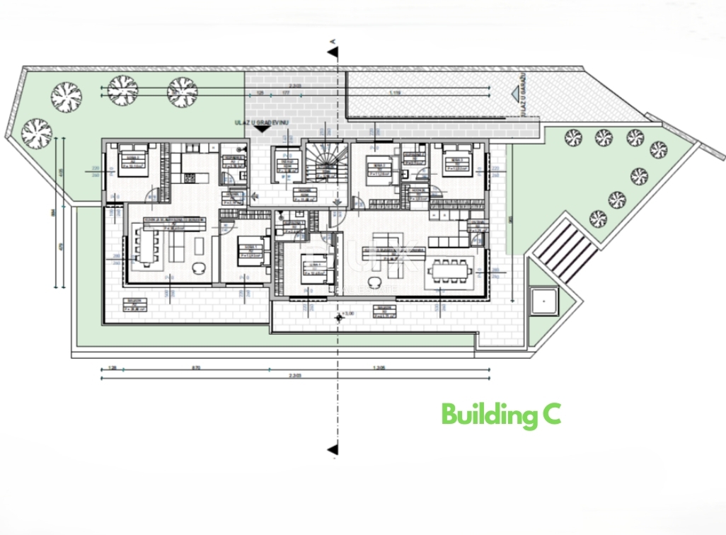 ABBAZIA, CENTRO - nuovo - 3 lotti edificabili per la costruzione di 18 appartamenti di lusso, posizione elevata sopra il centro