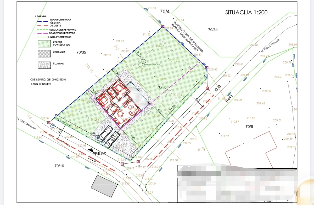 ISTRIA, ALBONA - Terreno edificabile 500 m2 con progetto