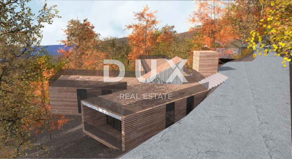 GORSKI KOTAR, FUŽINE - un progetto unico nel cuore del Gorski Kotar, terreno edificabile di 1197 m2 con progetto per una villa, opportunità di investimento!