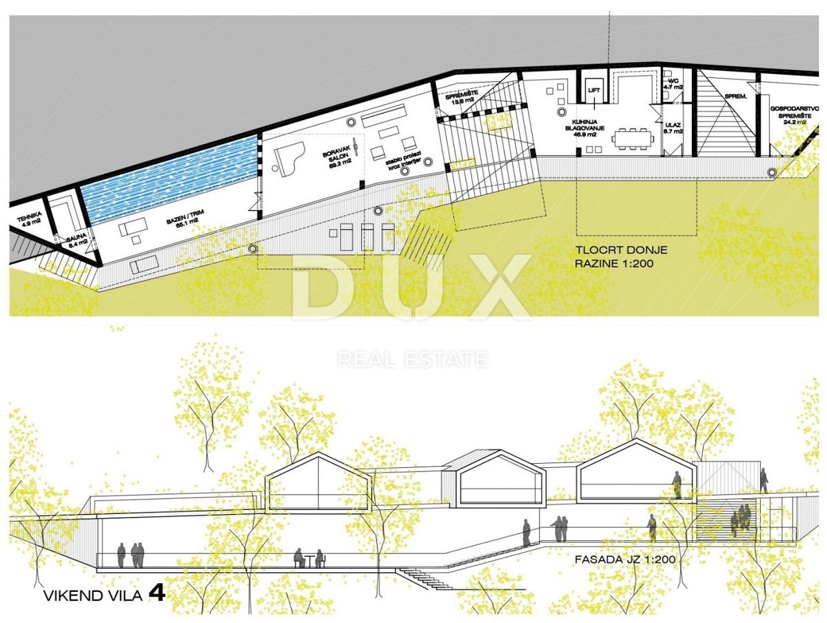 GORSKI KOTAR, FUŽINE - un progetto unico nel cuore del Gorski Kotar, terreno edificabile di 1197 m2 con progetto per una villa, opportunità di investimento!