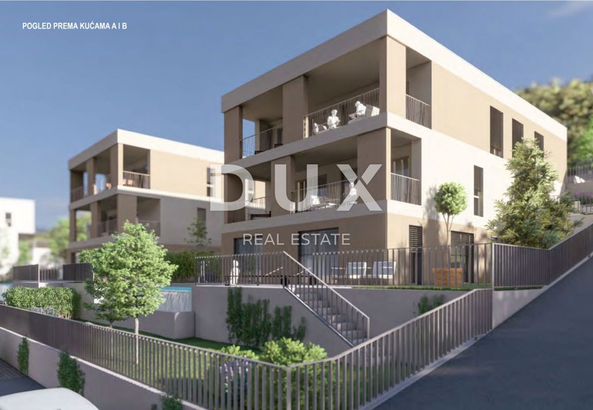 RIJEKA, KOSTRENA - esclusivo appartamento duplex 210,50 m2 nuova costruzione con splendida vista mare e piscina + giardino 350,93 m2 - S2-B