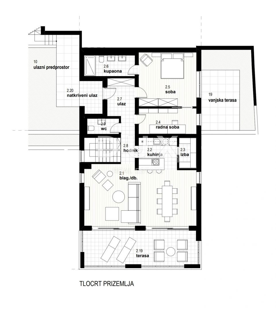 RIJEKA, KOSTRENA - esclusivo appartamento duplex 210,50 m2 nuova costruzione con splendida vista mare e piscina + giardino 350,93 m2 - S2-B