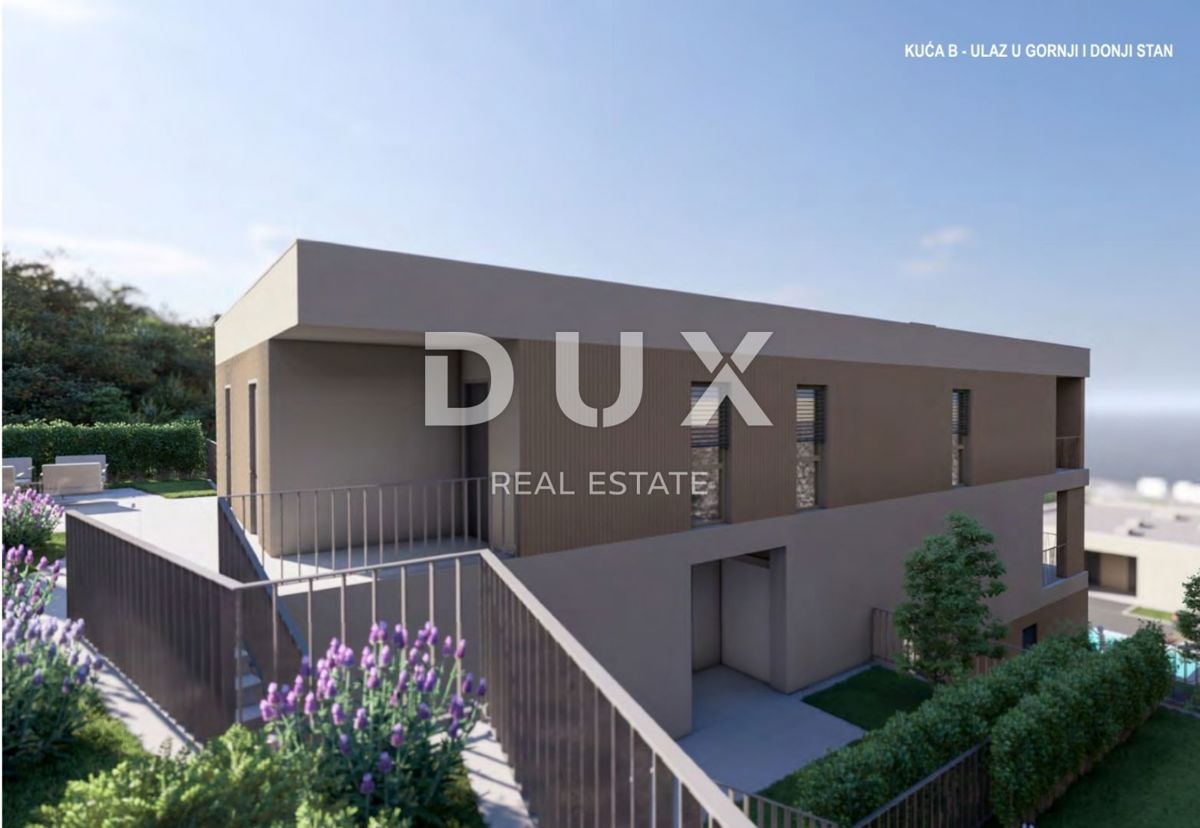 RIJEKA, KOSTRENA - esclusivo appartamento duplex 210,50 m2 nuova costruzione con splendida vista mare e piscina + giardino 350,93 m2 - S2-B