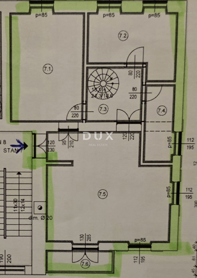 Appartamento Trsat, Rijeka, 114m2