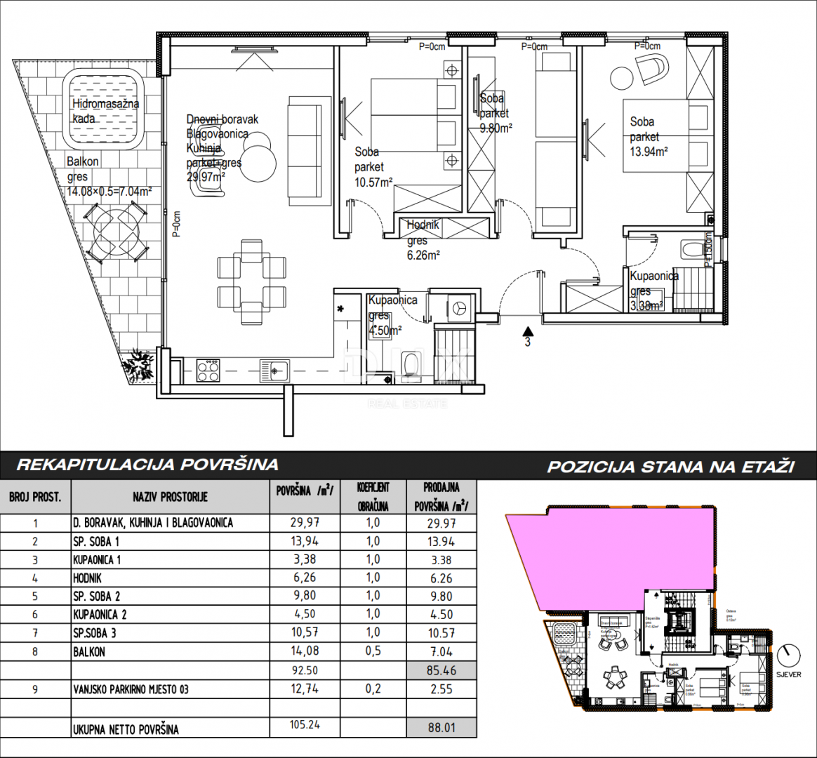 ZADAR, SUKOŠAN - Lussuoso appartamento in costruzione vicino al mare S03A