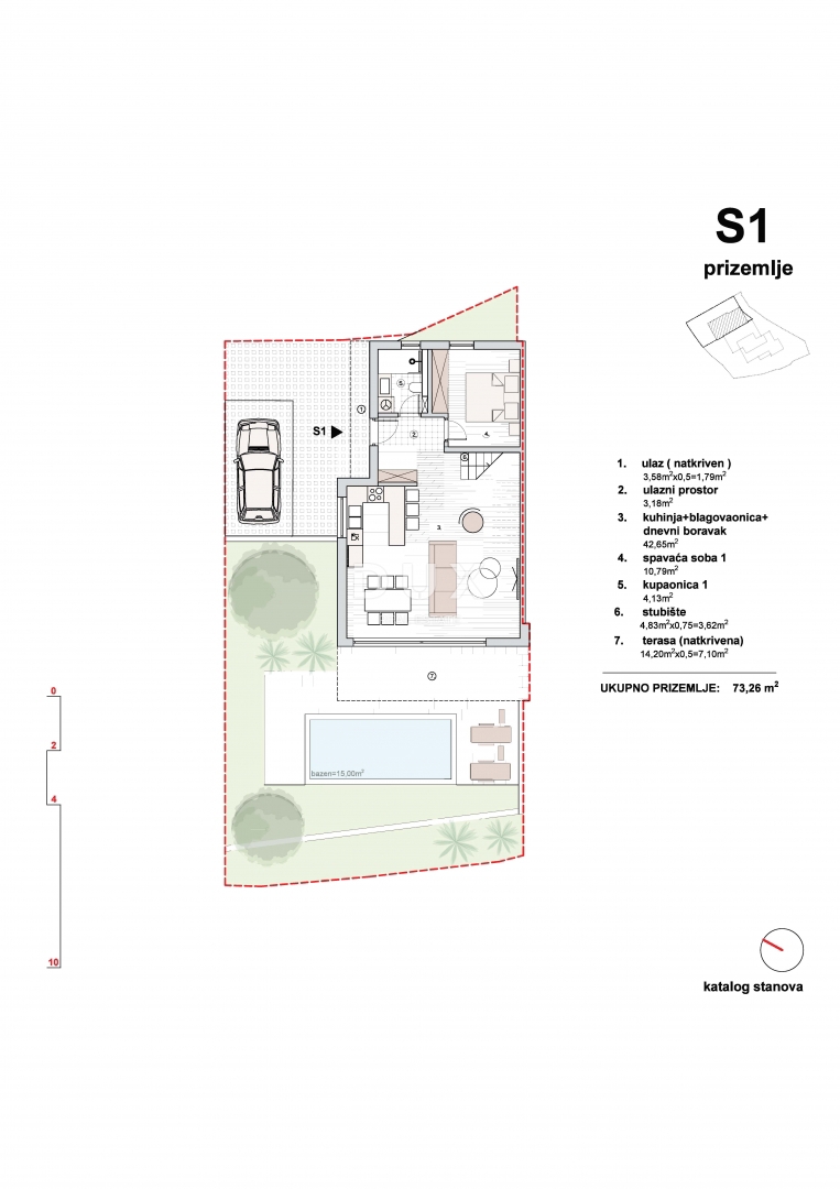 ŠIBENIK, VODICE – Triplex con terrazza sul tetto, piscina e vista dall'alto