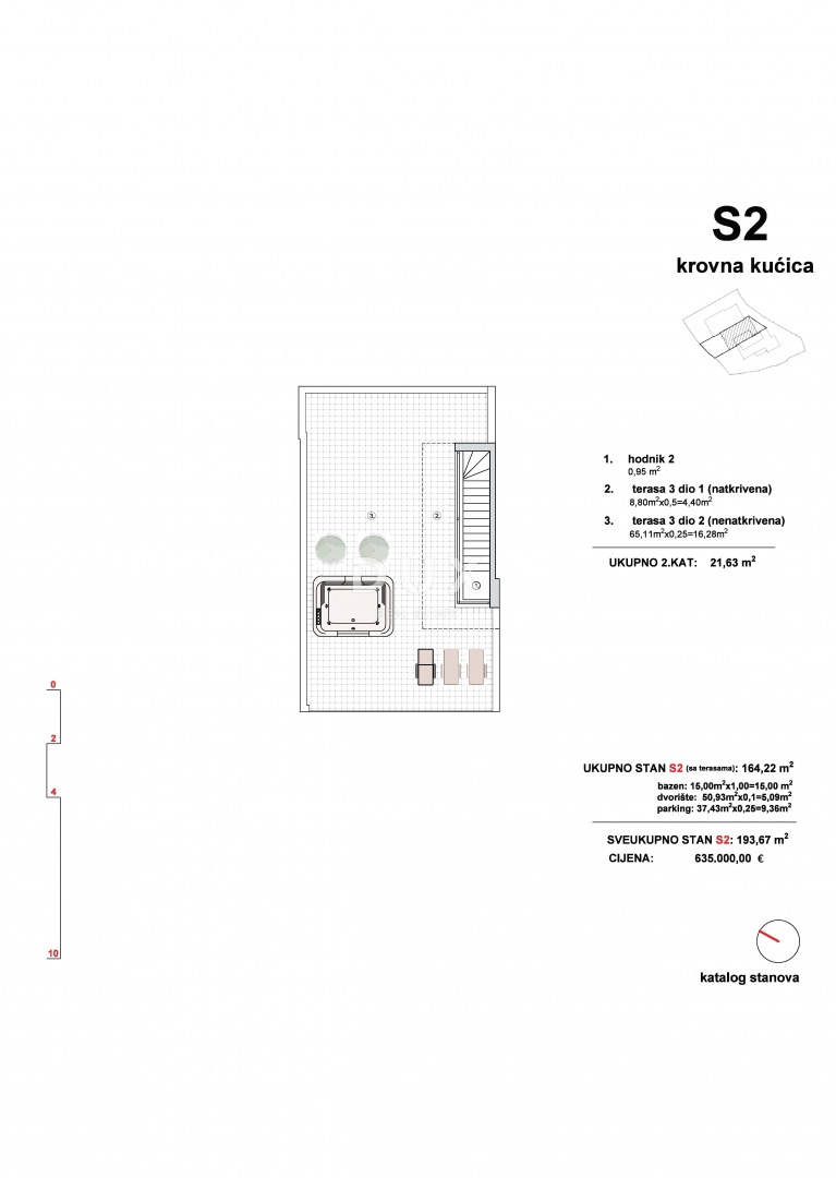 ŠIBENIK, VODICE – Triplex con terrazza sul tetto, piscina e vista dall'alto