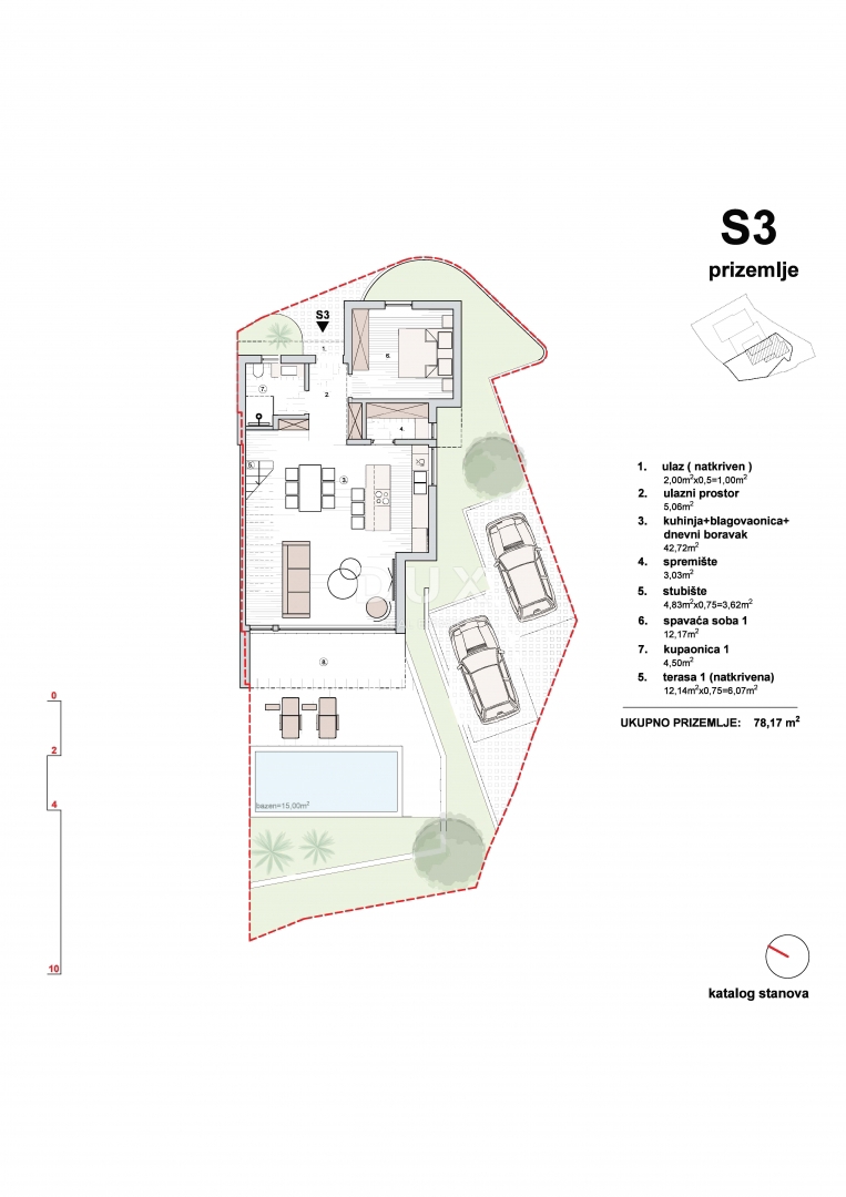 ŠIBENIK, VODICE – Triplex con terrazza sul tetto, piscina e vista dall'alto
