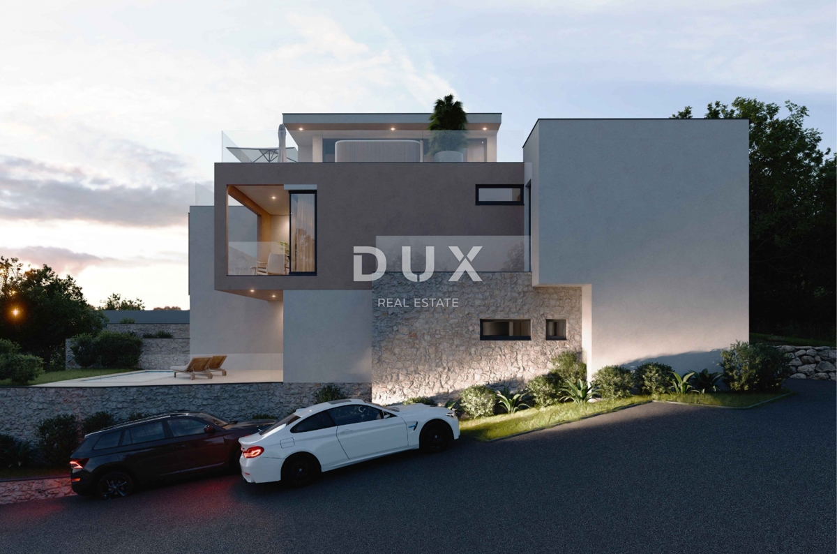 ŠIBENIK, VODICE – Triplex con terrazza sul tetto, piscina e vista dall'alto