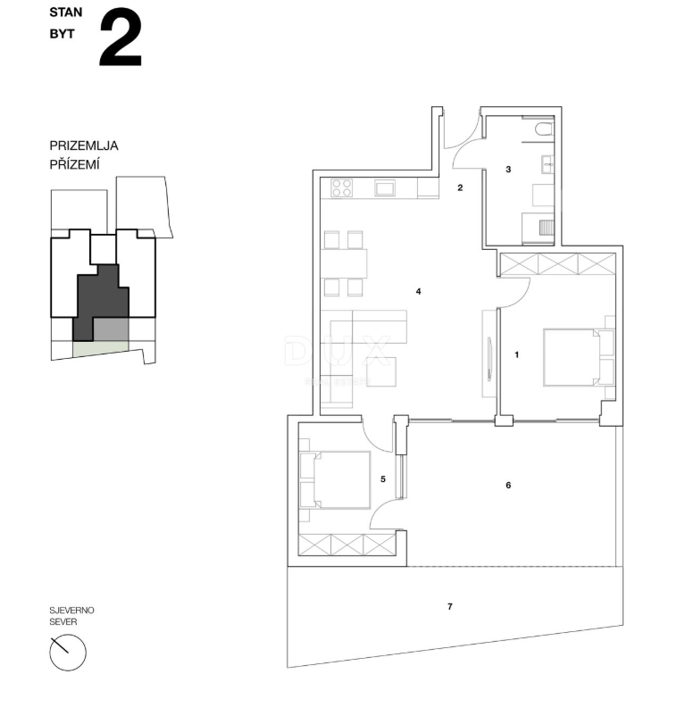 ISOLA DI PAG, POVLJANA - OCCASIONE! Appartamento di nuova costruzione con giardino! S2