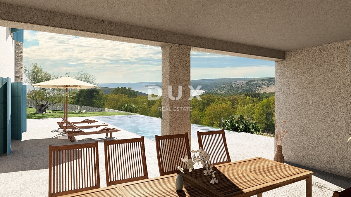 ISTRIA, RABAC – Vista mare! Terreno edificabile con permesso di costruzione.