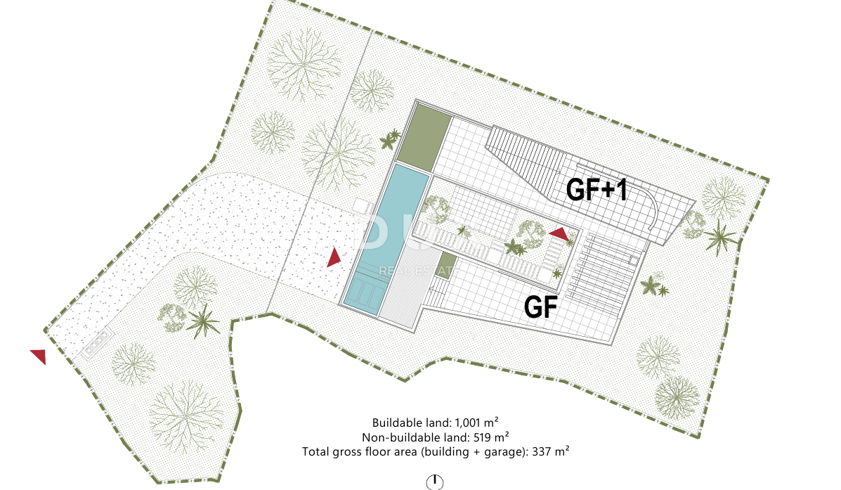 DALMATIA, PRIMOŠTEN - Terreno edificabile con permesso di costruzione + parte agricola